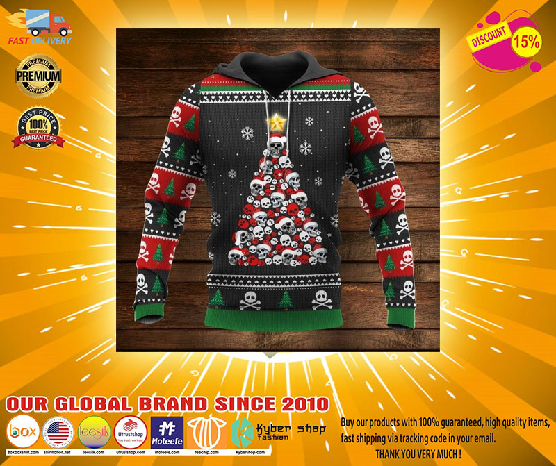 Christmas tree skull santan claus 3d hoodie 4 Christmas tree skull santan claus d hoodie