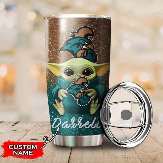 Coastal Carolina Chanticleers Baby Yoda Custom Name Tumbler 3 Coastal Carolina Chanticleers Baby Yoda Custom Name Tumbler