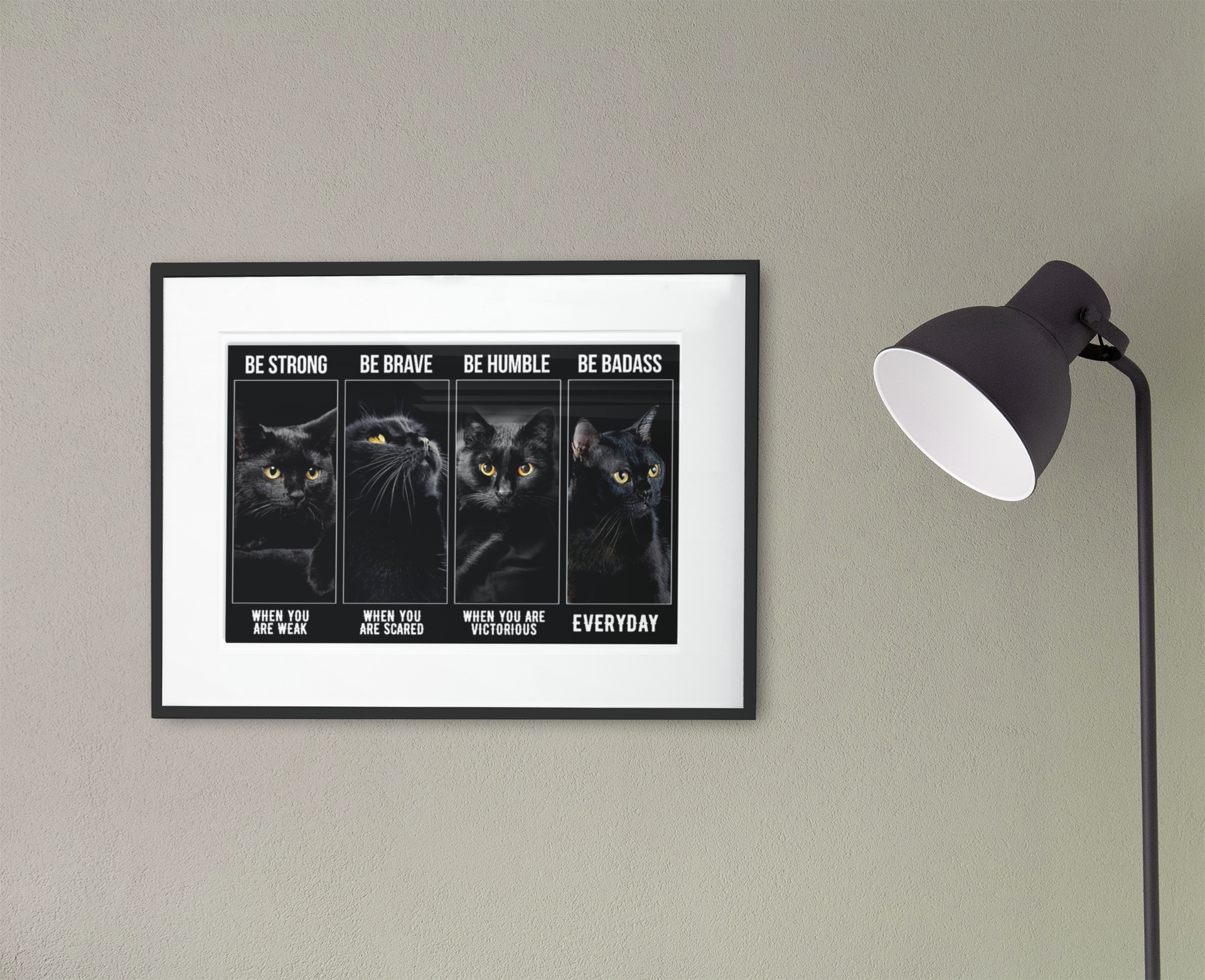 Black cat be strong be brave be humble be badass poster 3 Black cat be strong be brave be humble be badass poster