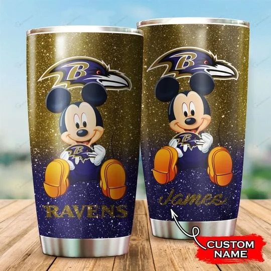 Mickey Mouse Baltimore Ravens custom name Tumbler