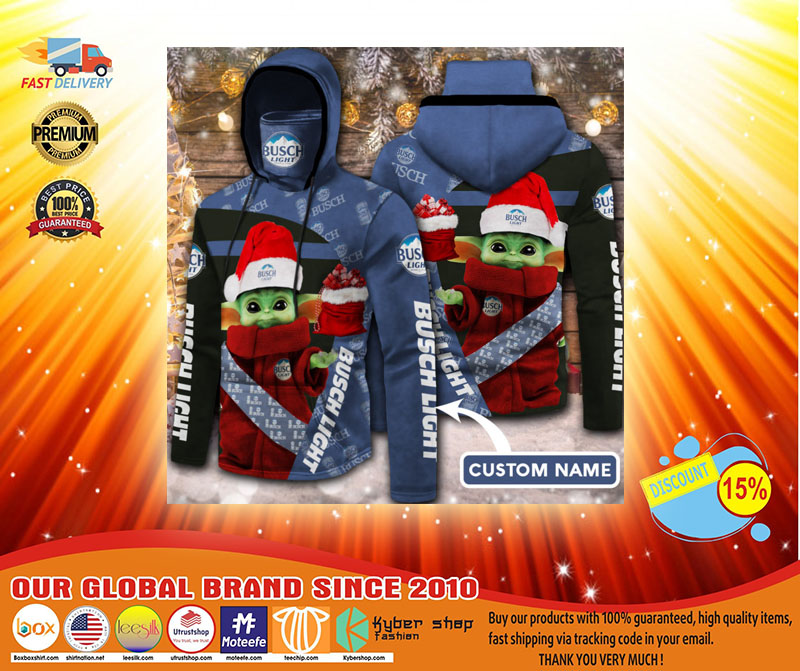 Baby Yoda Busch light 3D Hoodie custom name no gaiter 3 Baby Yoda Busch light D Hoodie custom name no gaiter