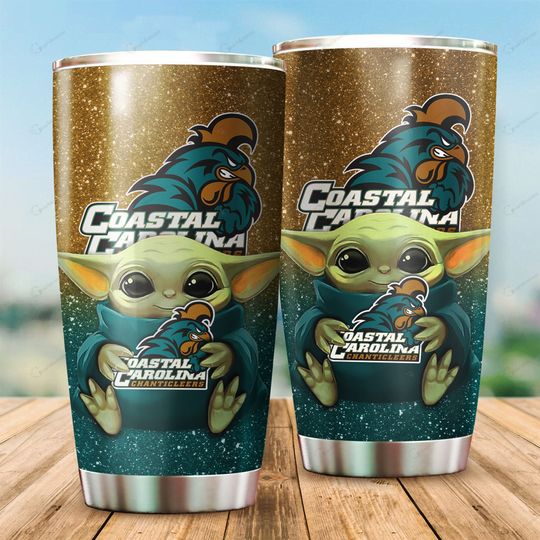 Coastal Carolina Chanticleers Baby Yoda Tumbler 8 Coastal Carolina Chanticleers Baby Yoda Tumbler