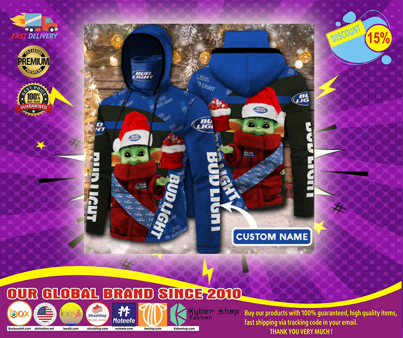 Baby Yoda bud light 3D Hoodie custom name no gaiter 5 Baby Yoda bud light D Hoodie custom name no gaiter