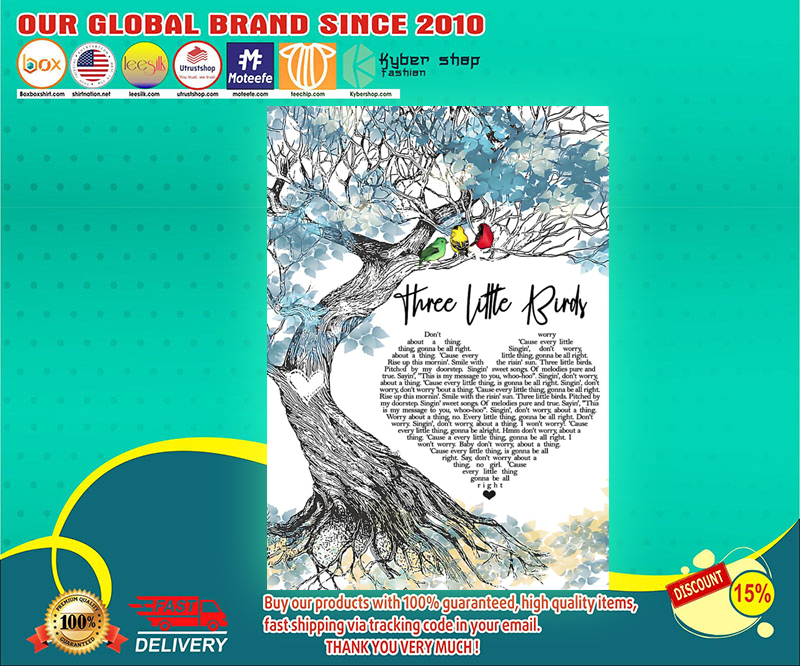 Three little bird lyrics poster 3 Three little bird lyrics poster