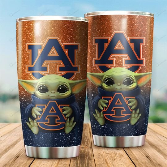 Auburn Tigers Baby Yoda Tumbler