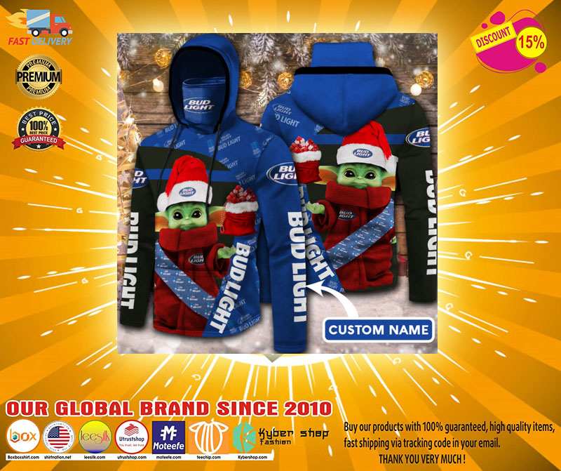Baby Yoda bud light 3D Hoodie custom name no gaiter 4 Baby Yoda bud light D Hoodie custom name no gaiter
