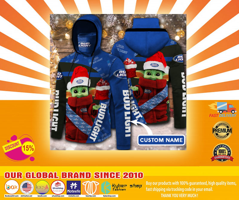Baby Yoda bud light 3D Hoodie custom name no gaiter 2 Baby Yoda bud light D Hoodie custom name no gaiter
