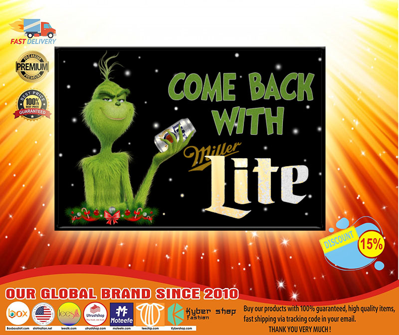 Grinch Come back with lite miller doormat 2 Grinch Come back with lite miller doormat