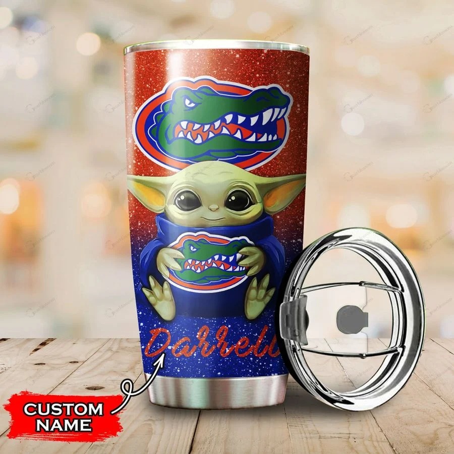 Florida Gators Baby Yoda Custom Name Tumbler 2 Florida Gators Baby Yoda Custom Name Tumbler