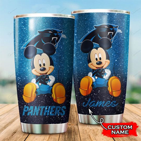 Carolina Panthers Mickey Mouse Custom Name Tumbler