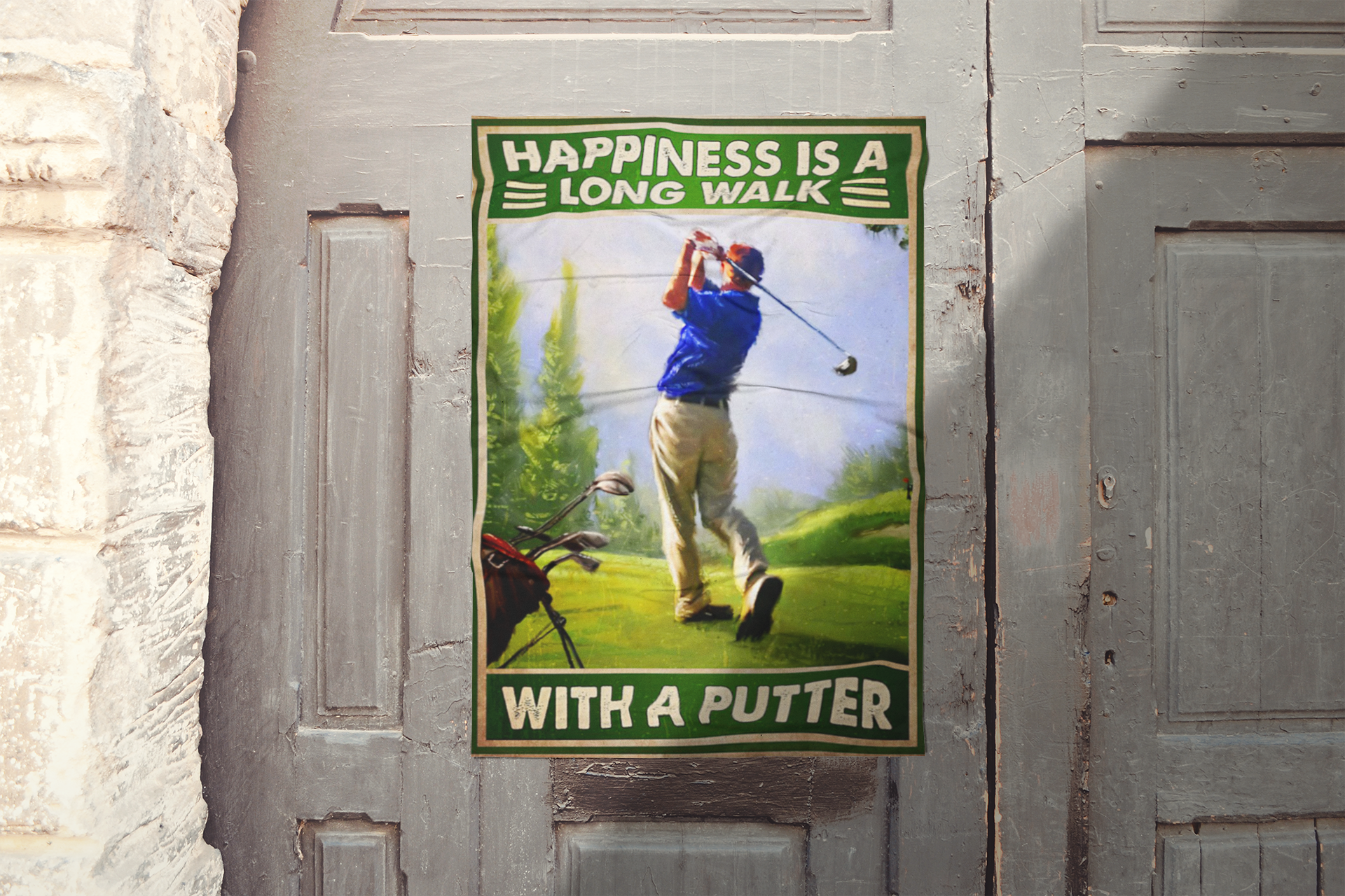 Golf Happiness is a long walk with a putter poster 4 Golf happiness is a long walk with a putter poster