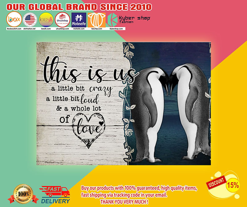 Penguin this is us a little crazy custom personalized name poster 3 Penguin this is us a little crazy custom personalized name poster