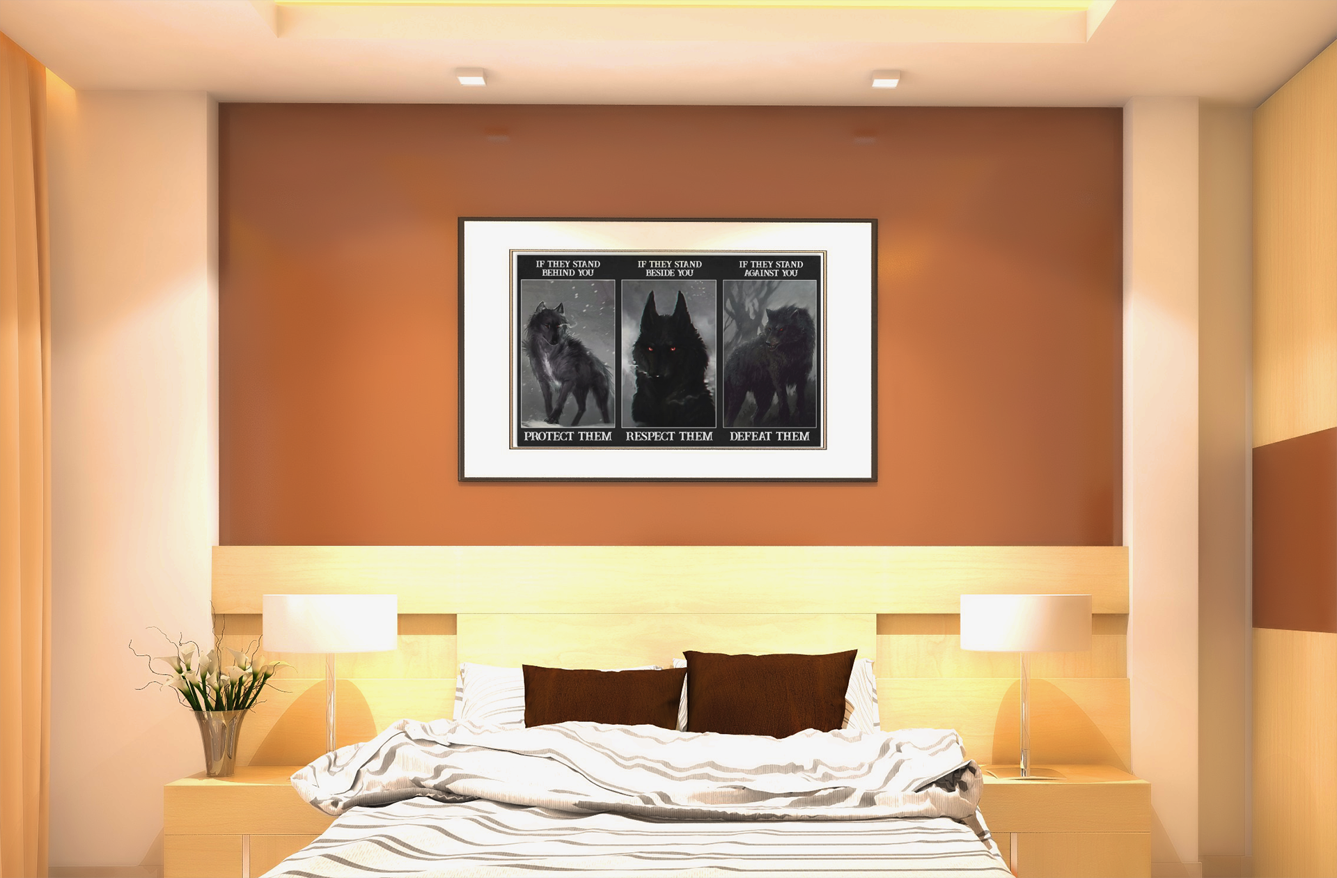 Wolf if they stand behind you protect them if they stand beside you respect them poster 2 Wolf if they stand behind you protect them if they stand beside you respect them poster