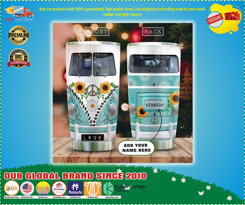 Hippie Van Personalized Tumbler Custom Name 4 Hippie Van Personalized Tumbler Custom Name