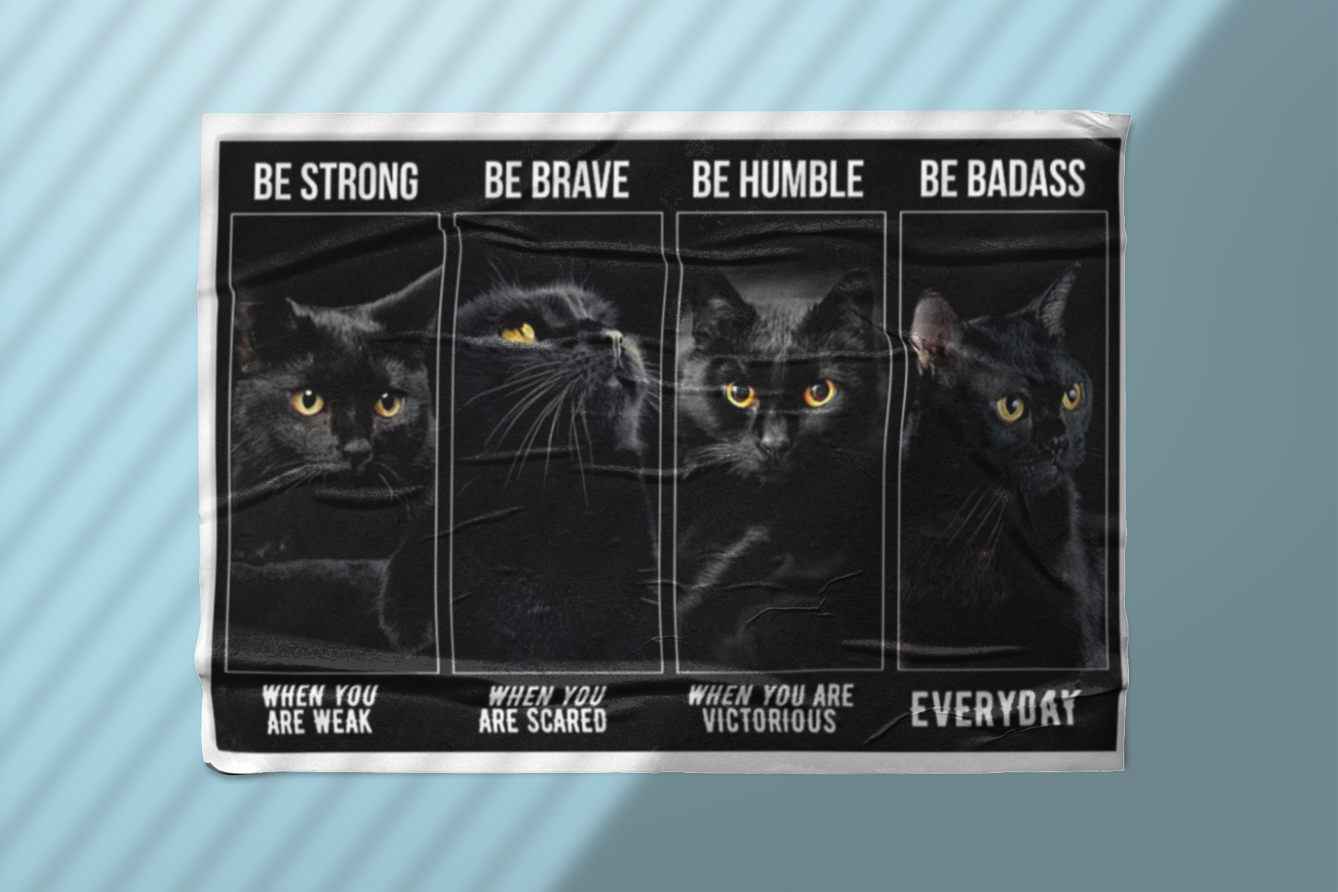 Black cat be strong be humble be brave be badass poster 2 Black cat be strong be humble be brave be badass poster