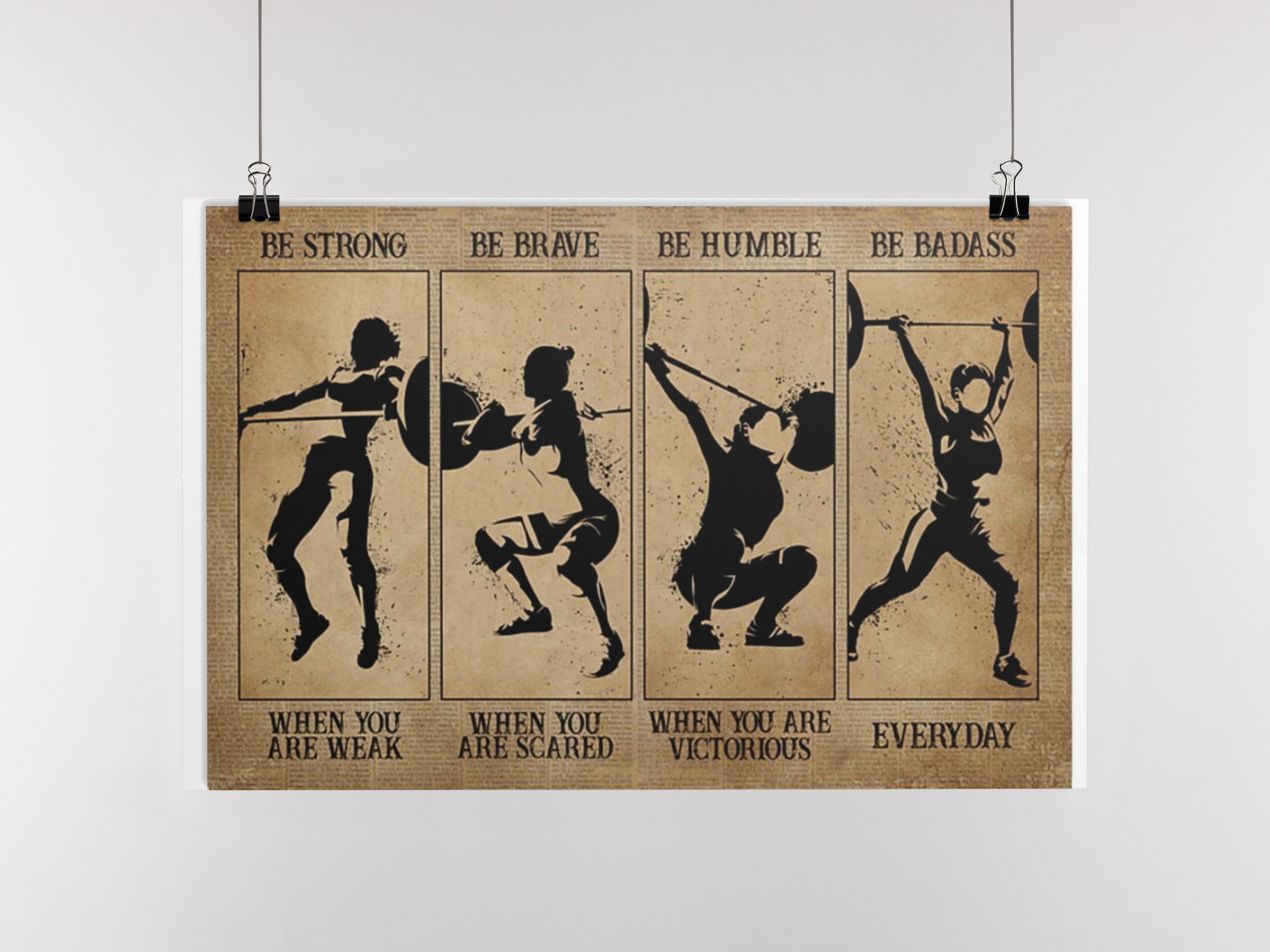 Weightlifting Women be strong be brave be humble be badass poster 4 Weightlifting Women be strong be brave be humble be badass poster