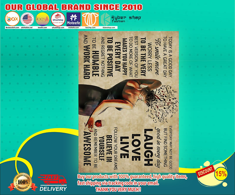 Girl and wine today is a good day to have a great day laugh live love poster 2 Girl and wine today is a good day to have a great day laugh live love poster