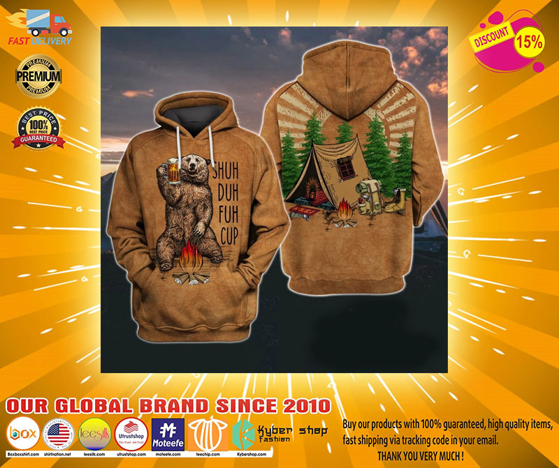 Camping bear 3D hoodie 2 Camping bear D hoodie