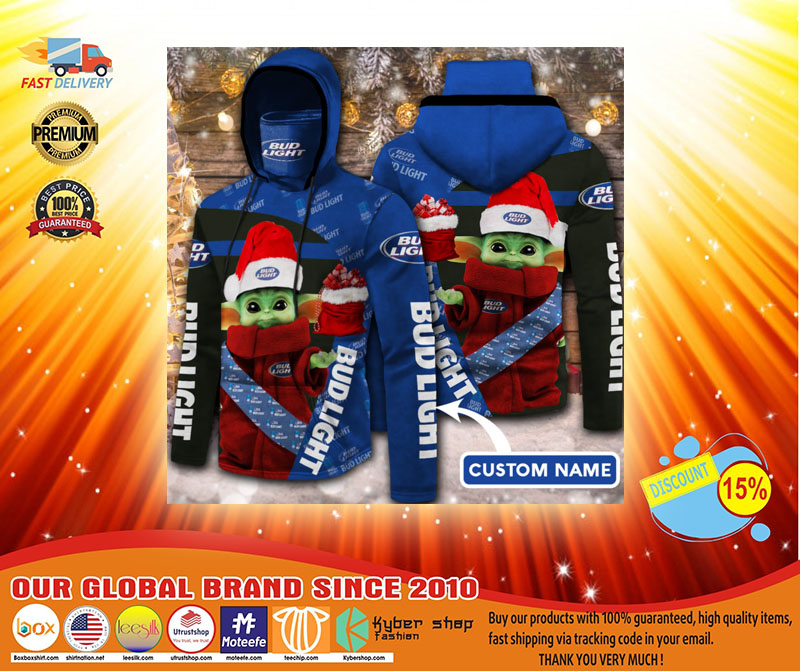 Baby Yoda bud light 3D Hoodie custom name no gaiter 3 Baby Yoda bud light D Hoodie custom name no gaiter