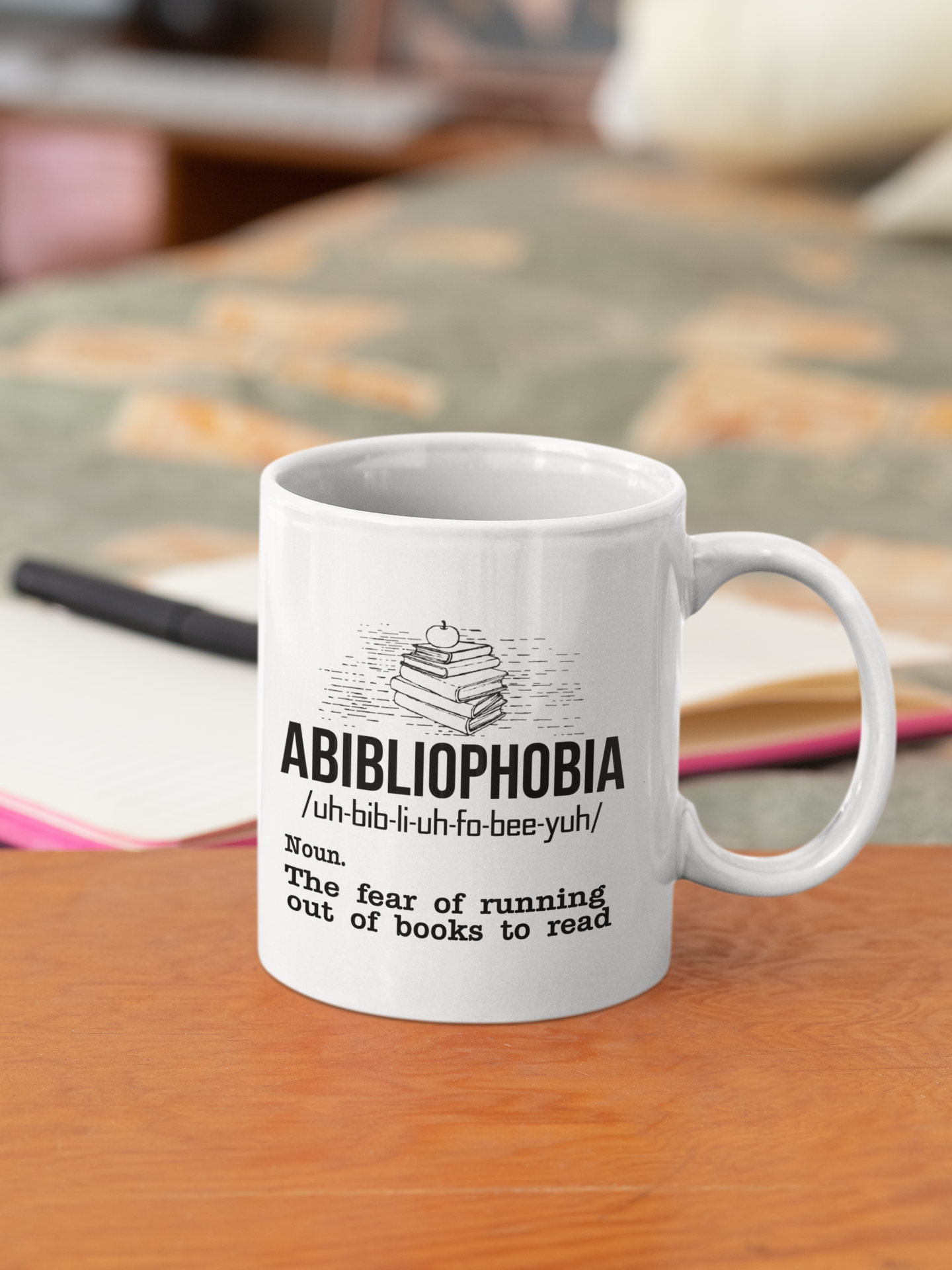 Abibliophobia definition the fear of running out of books to read mug 4 Abibliophobia definition the fear of running out of books to read mug