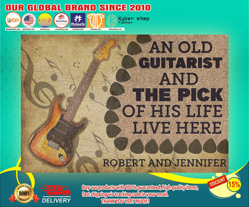 An old guitarist and the pick of his life live here doormat 4 An old guitarist and the pick of his life live here doormat