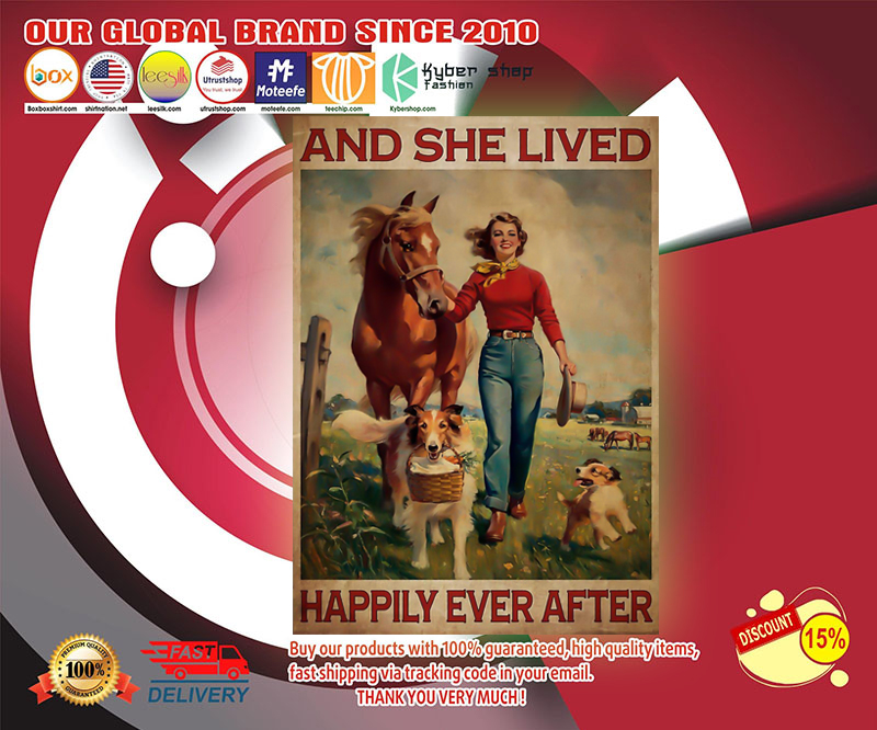 Girl with horse and dog and she lived happily ever after poster 4 Girl with horse and dog and she lived happily ever after poster