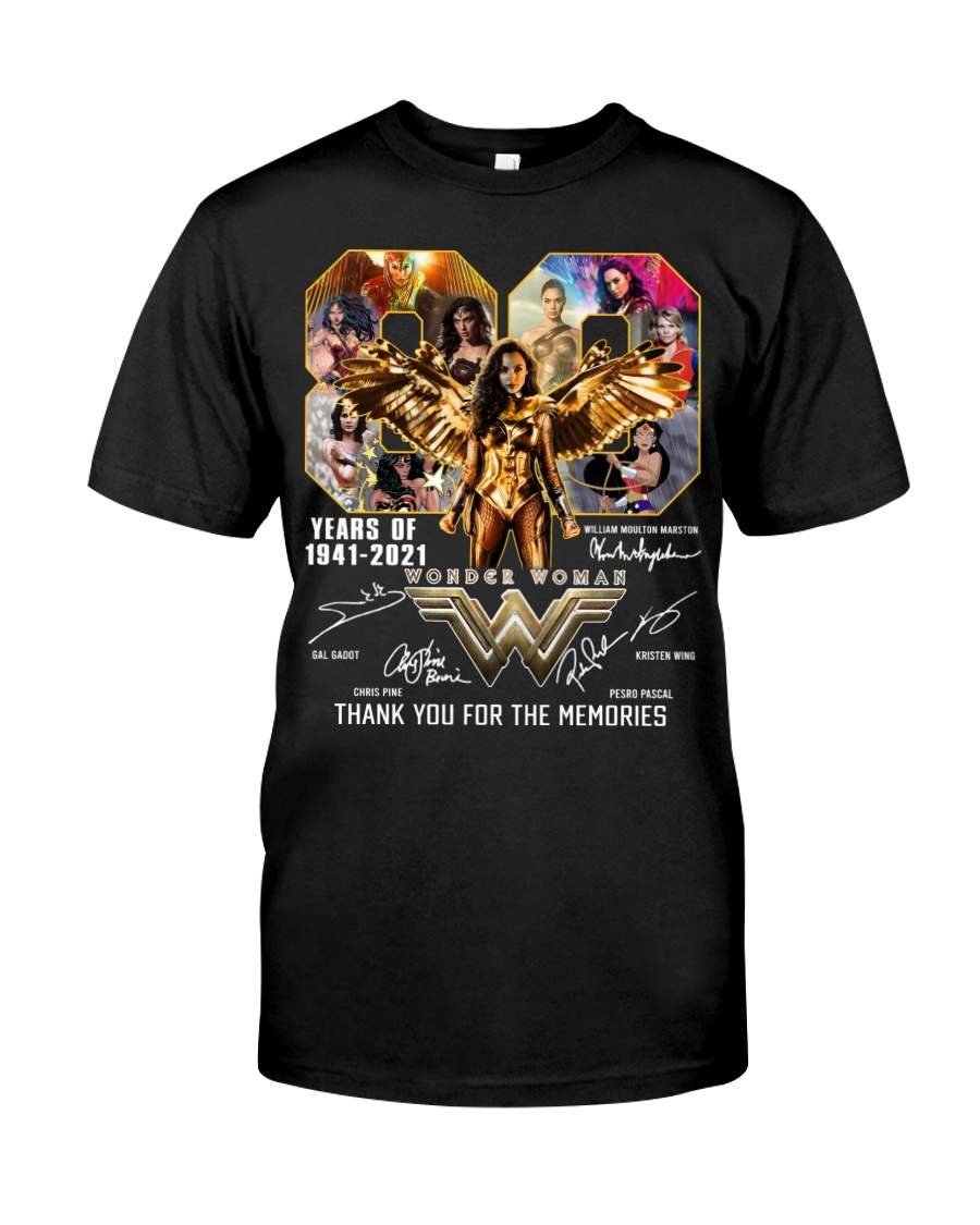 Wonder Woman 80 years of 1941-2021 thank you for the memories shirt 3 Wonder Woman years of thank you for the memories shirt