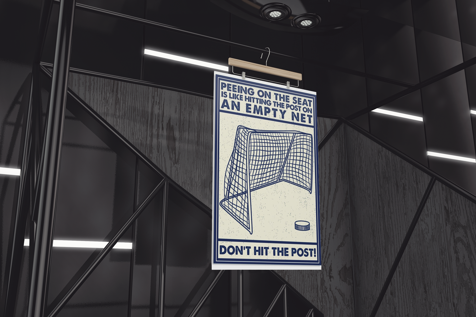 Retro hockey peeing on the seat an empty net poster 3 Retro hockey peeing on the seat an empty net poster