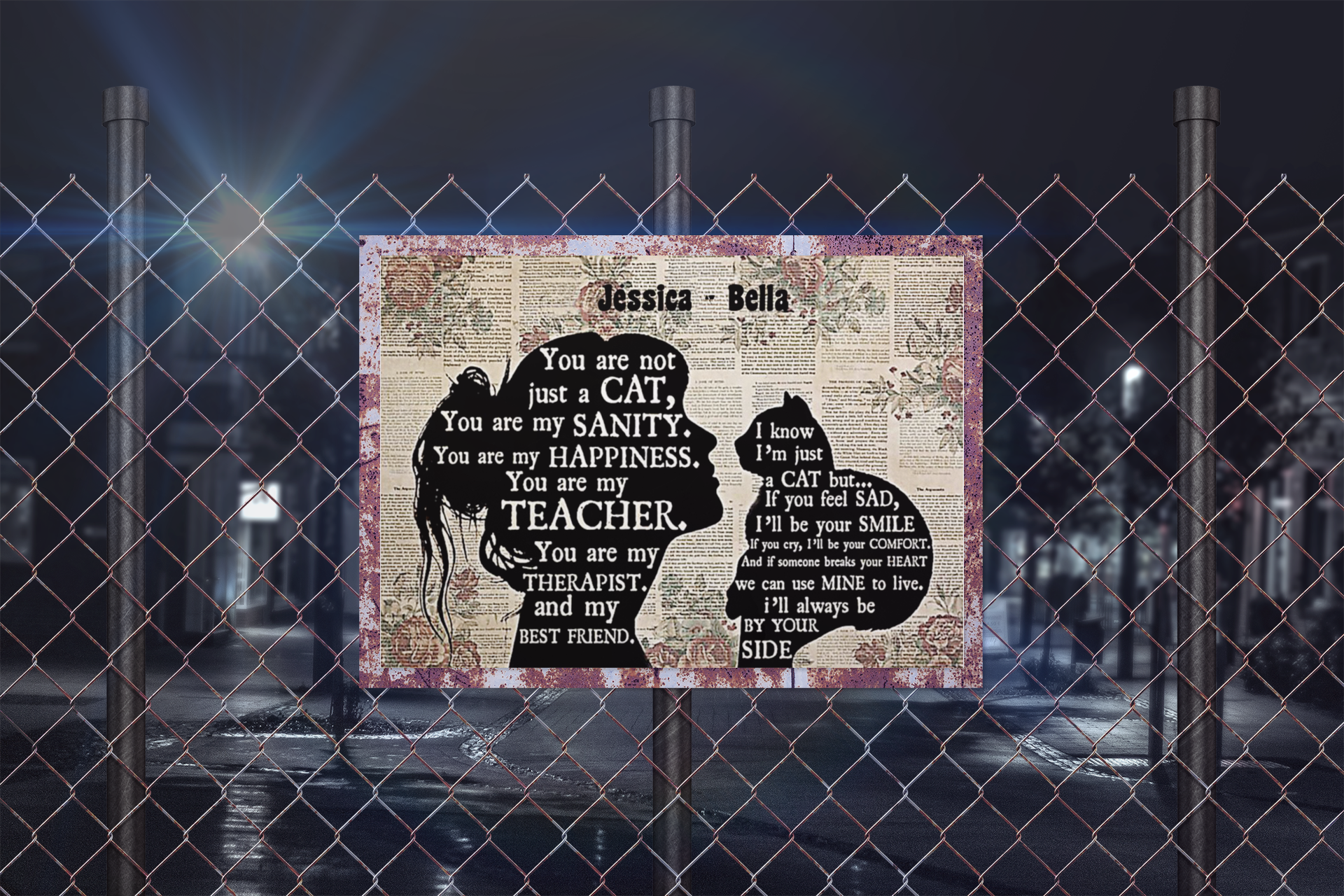 You are not just a cat you are my sanity custom personalized name poster 4 You are not just a cat you are my sanity custom personalized name poster
