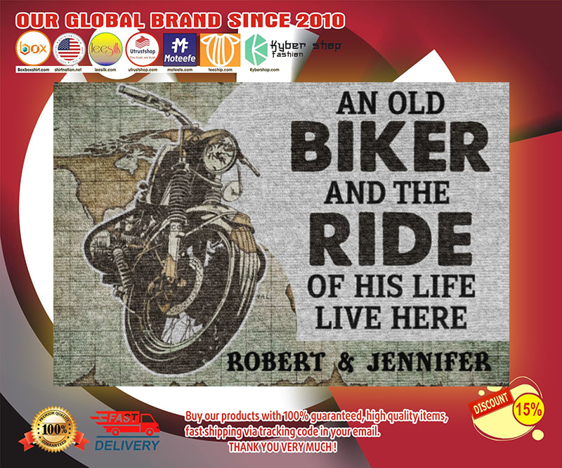 An old biker and the ride of his life live here doormat 3 An old biker and the ride of his life live here doormat