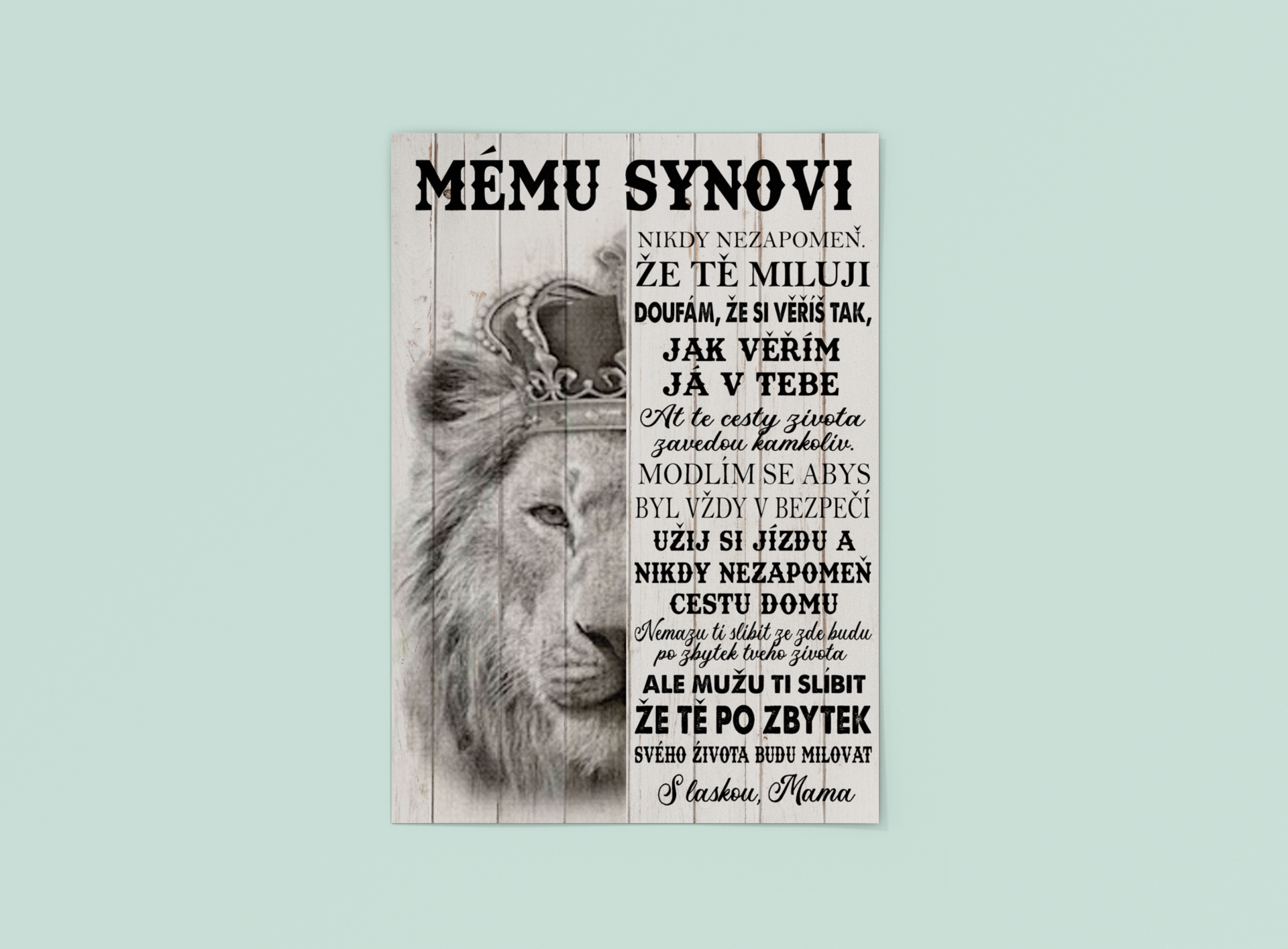 lví král Memu synovi nikdy nezapomen plakát poster 4 lvi kral Memu synovi nikdy nezapomen plakat poster