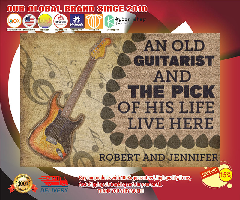 An old guitarist and the pick of his life live here doormat 2 An old guitarist and the pick of his life live here doormat