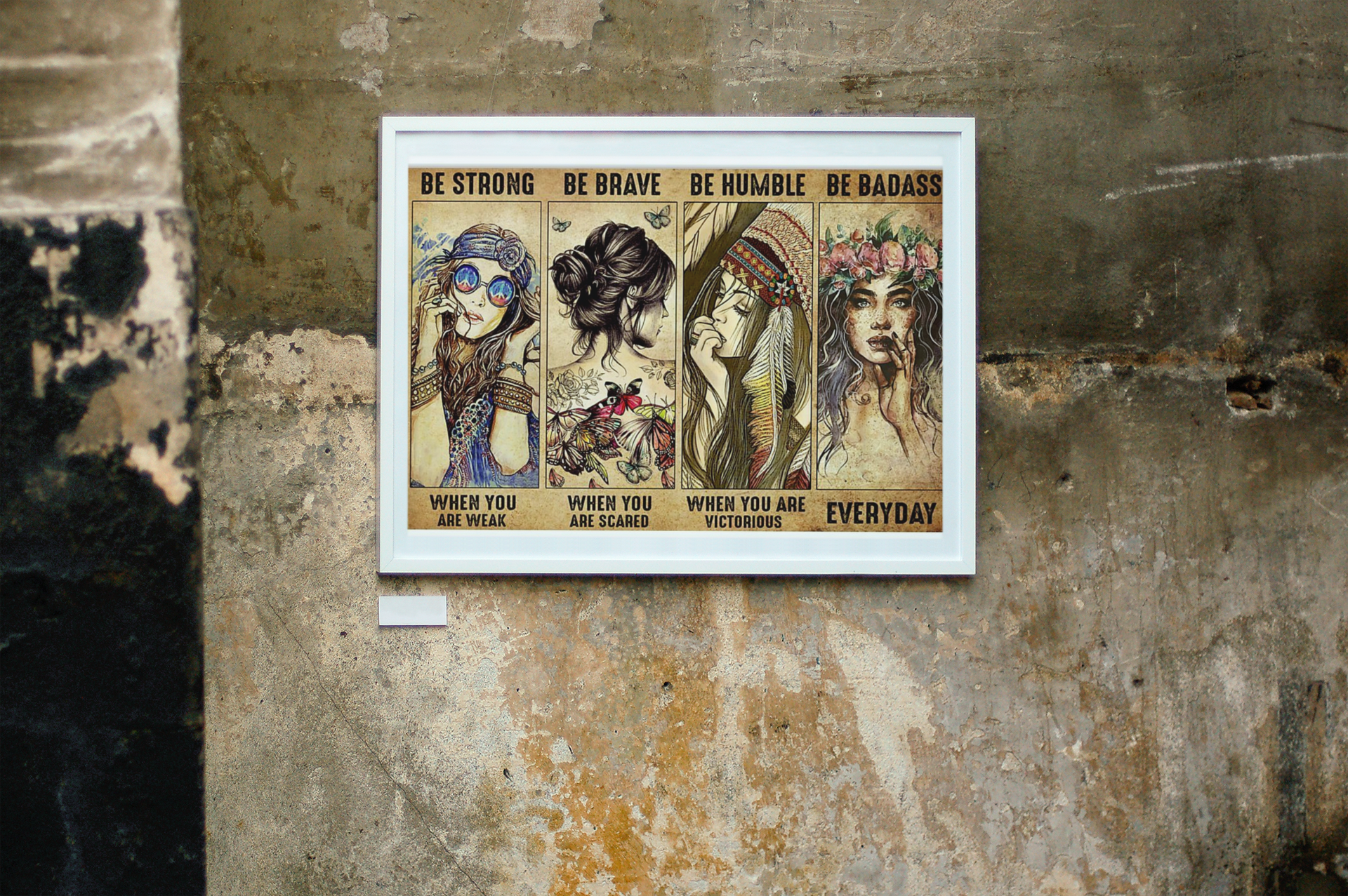 Hippie girl be trong be brave be humble be badass poster 3 Hippie girl be trong be brave be humble be badass poster