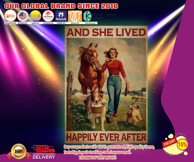 Girl with horse and dog and she lived happily ever after poster 2 Girl with horse and dog and she lived happily ever after poster
