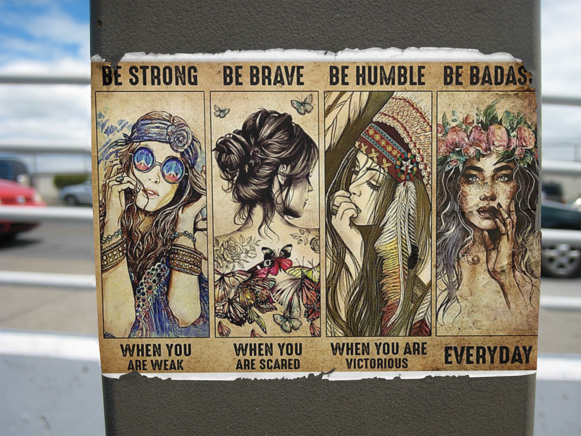 Hippie girl be trong be brave be humble be badass poster 4 Hippie girl be trong be brave be humble be badass poster