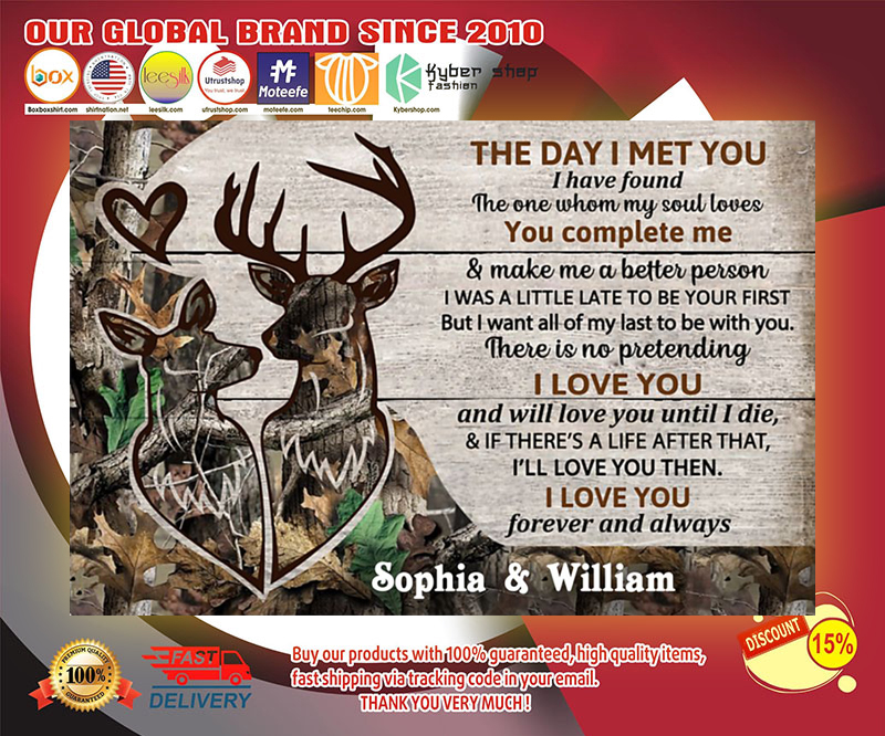 Personalized Deer The day I met you custom name poster 3 Personalized Deer The day I met you custom name poster