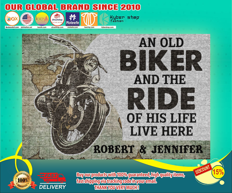 An old biker and the ride of his life live here doormat 4 An old biker and the ride of his life live here doormat