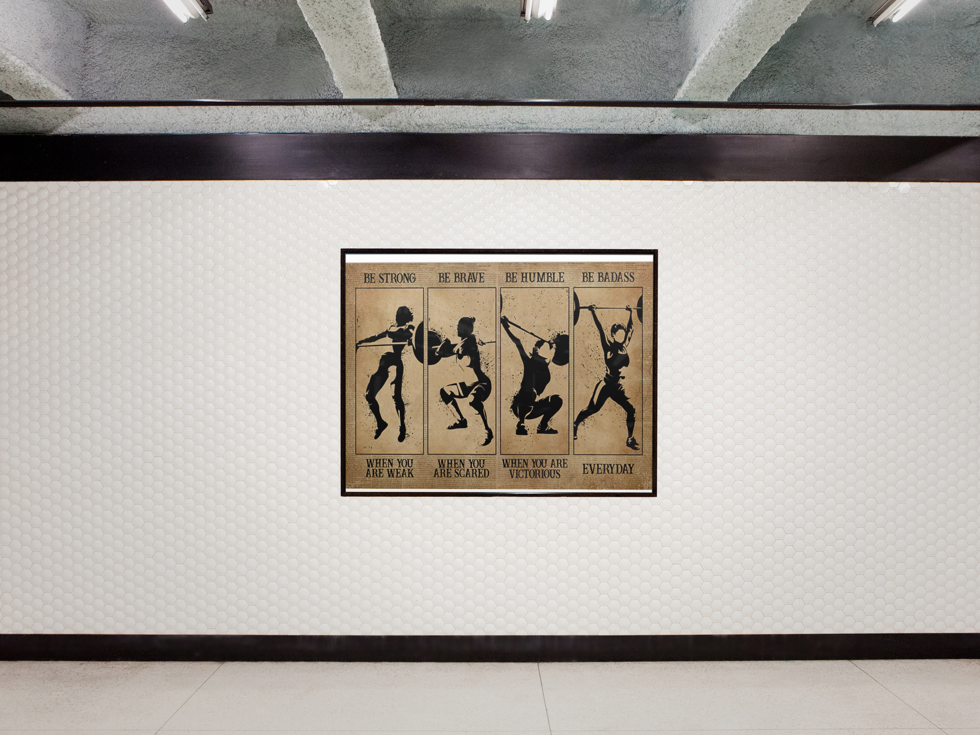 Women Weightlifting be strong be brave be humble be badass poster 2 Women Weightlifting be strong be brave be humble be badass poster