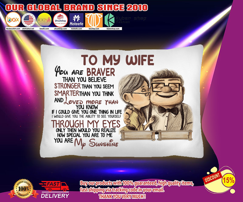 Up carl and ellie To my Wife you are braver than you believe cushion pillow 2 Up carl and ellie To my Wife you are braver than you believe cushion pillow