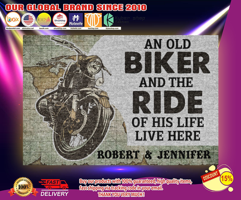 An old biker and the ride of his life live here doormat 2 An old biker and the ride of his life live here doormat