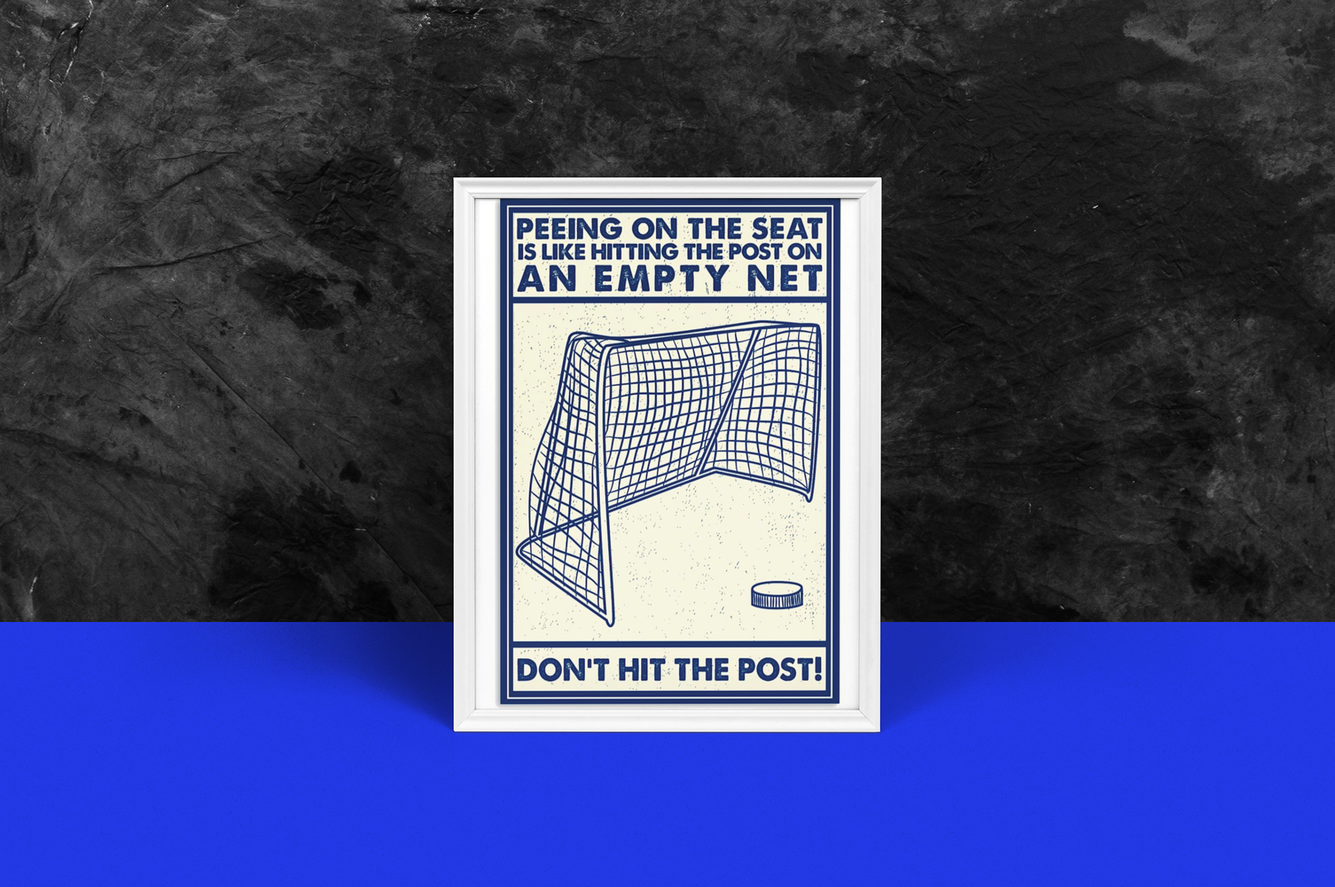 Retro hockey peeing on the seat an empty net poster 2 Retro hockey peeing on the seat an empty net poster