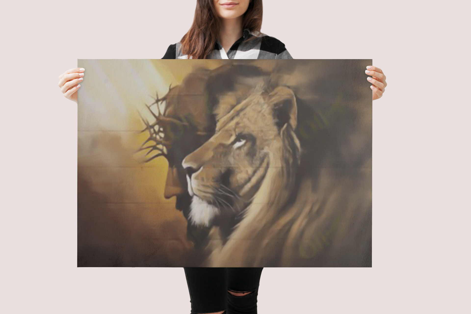 Lion and god canvas and poster 4 Lion and god canvas and poster