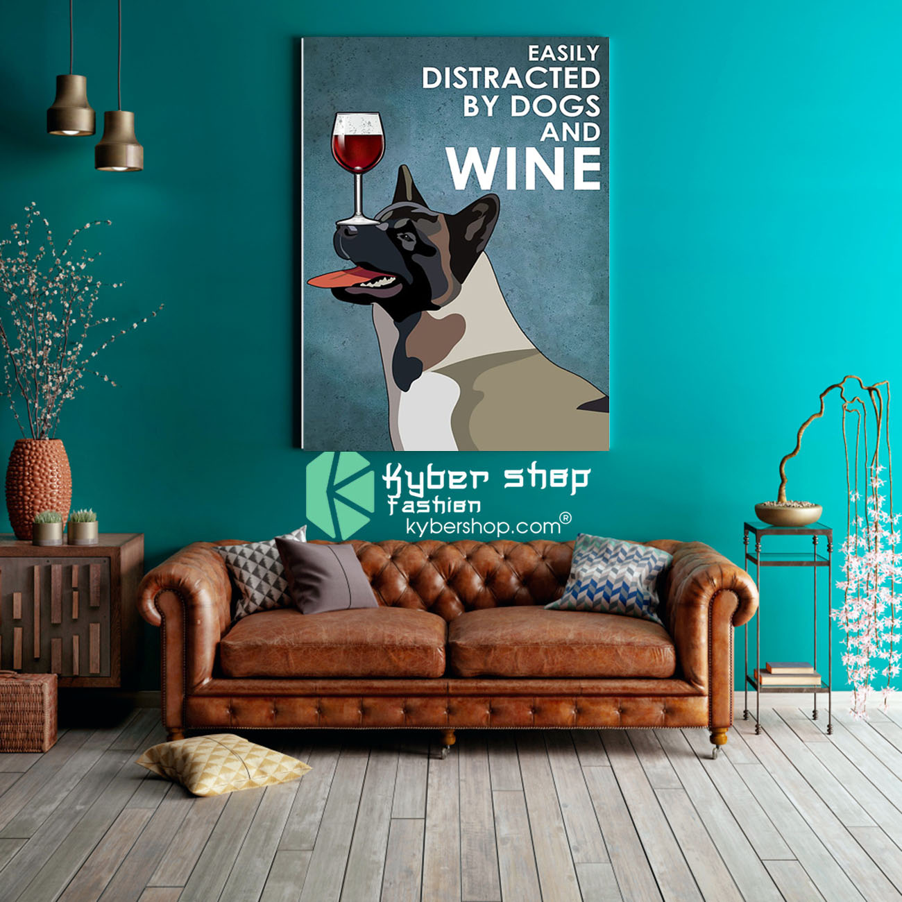 Dog american akita easily distracted by dogs and wine poster 2 Dog american akita easily distracted by dogs and wine poster8
