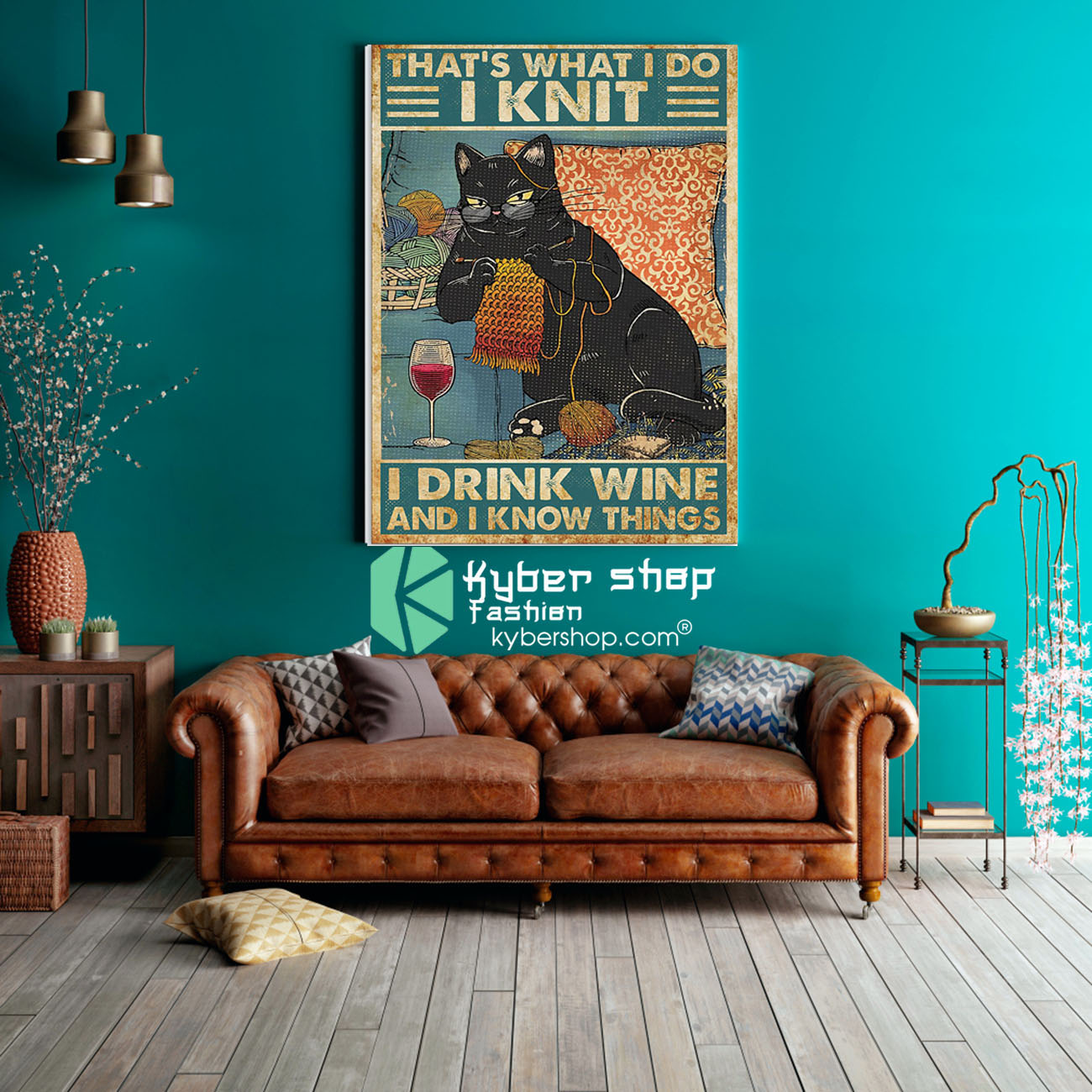 Cat That's what I do I knit I drink wine and I know things poster 2 Cat Thats what I do I knit I drink wine and I know things poster