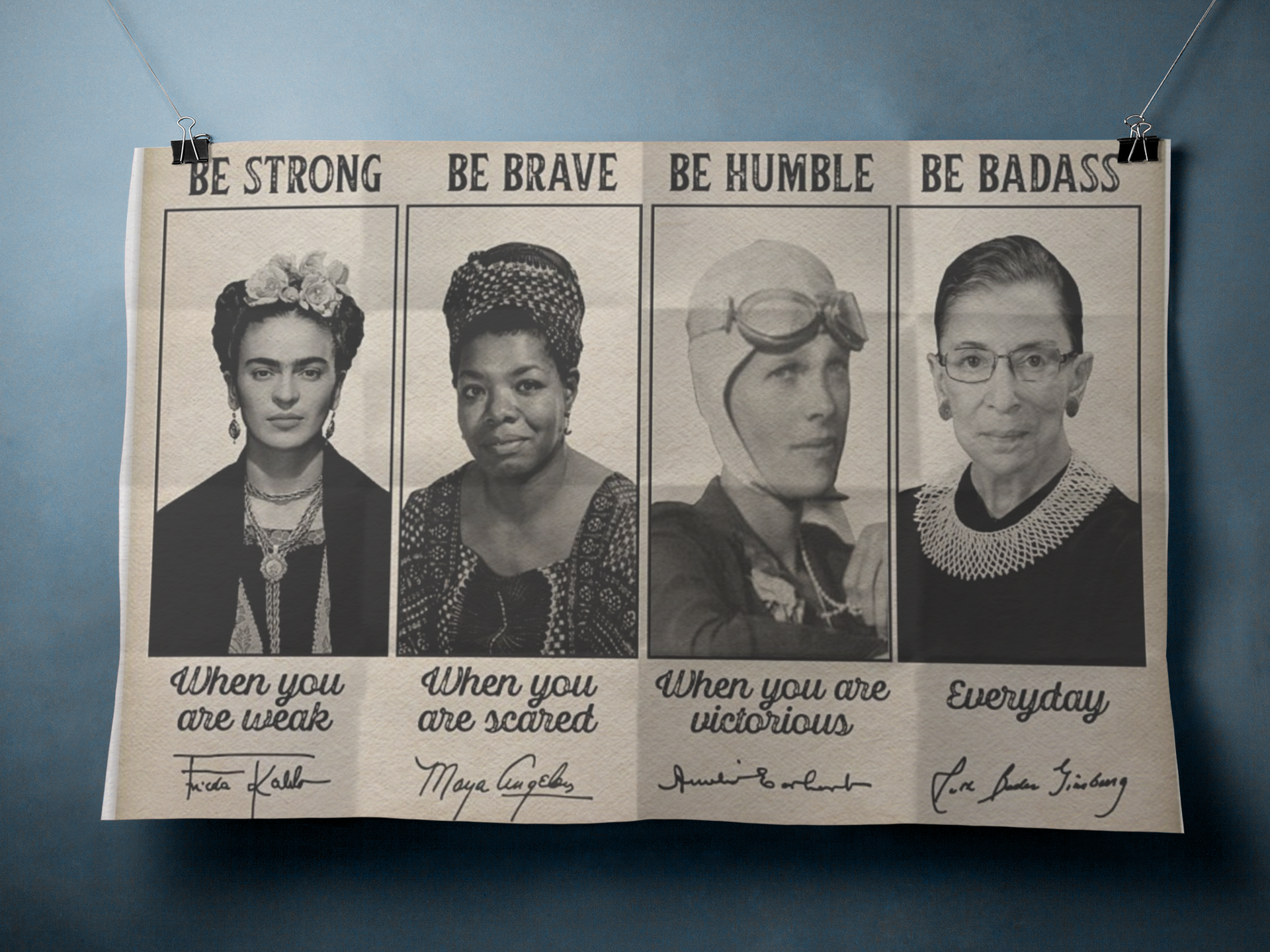 Famous Woman feminist be strong be brave be humble be badass poster 2 Famous Woman feminist be strong be brave be humble be badass poster