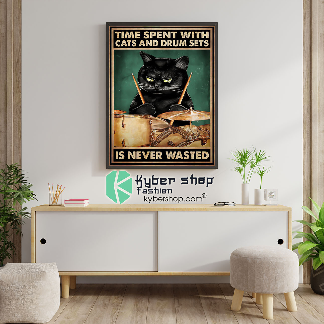 Black cat time spent with cats and drum sets is never wasted poster 1 Black cat time spent with cats and drum sets is never wasted poster 5