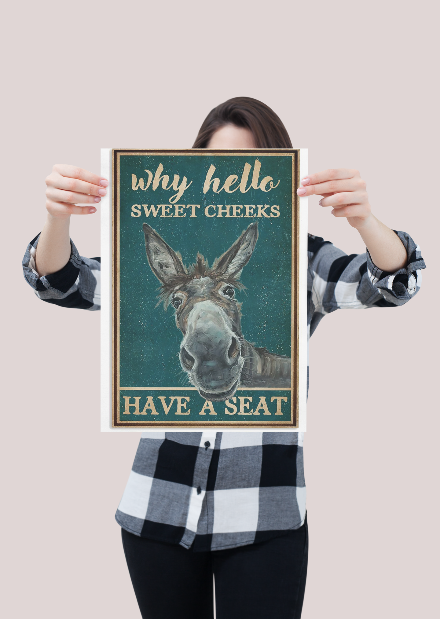 Donkey Retro teal why hello sweet cheeks poster 3 Donkey Retro teal why hello sweet cheeks poster