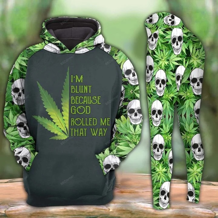 Skull I'm blunt because god rolled me that way 3D hoodie and legging 3 Skull Im blunt because god rolled me that way 3D hoodie and legging