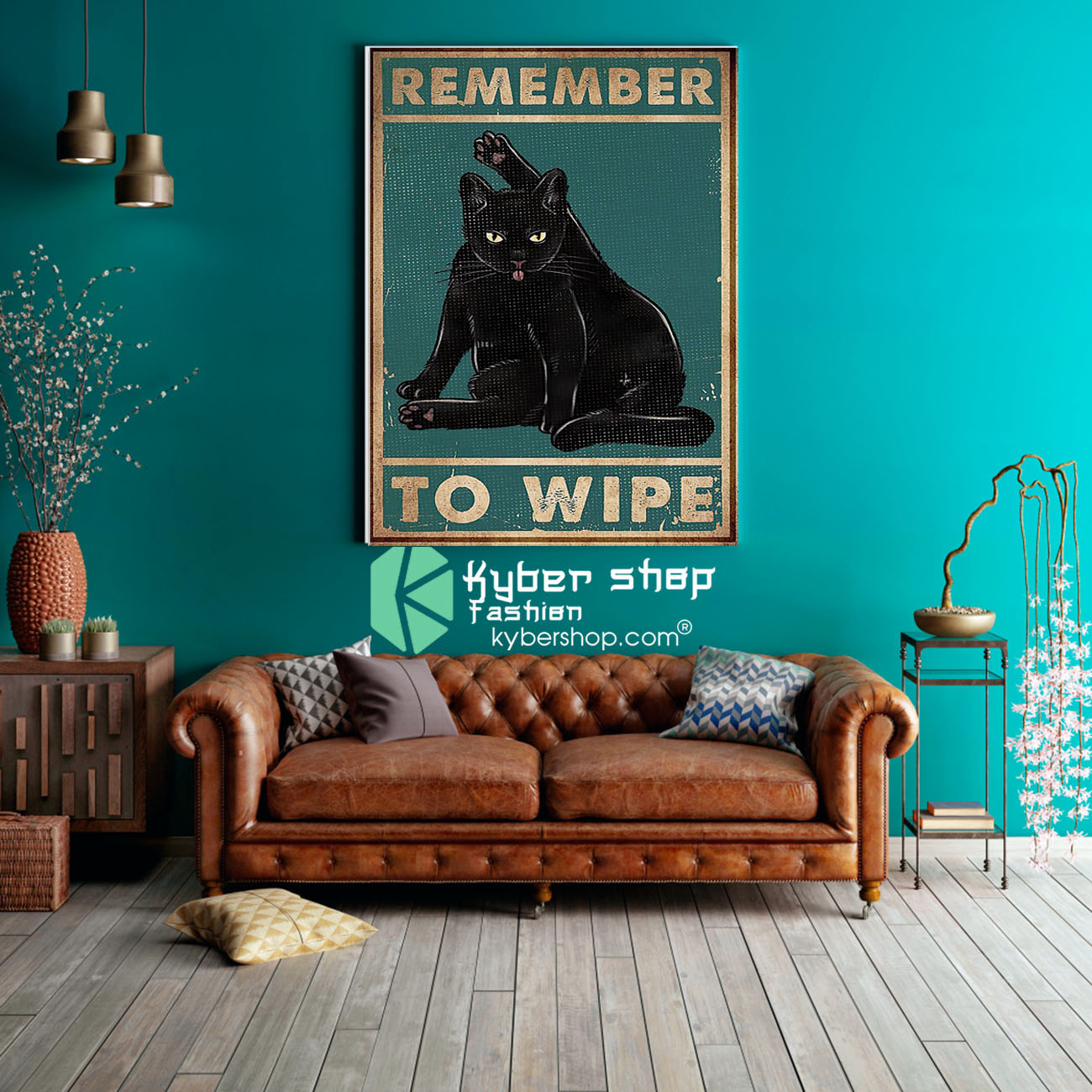 Black cat remember to wipe poster 2