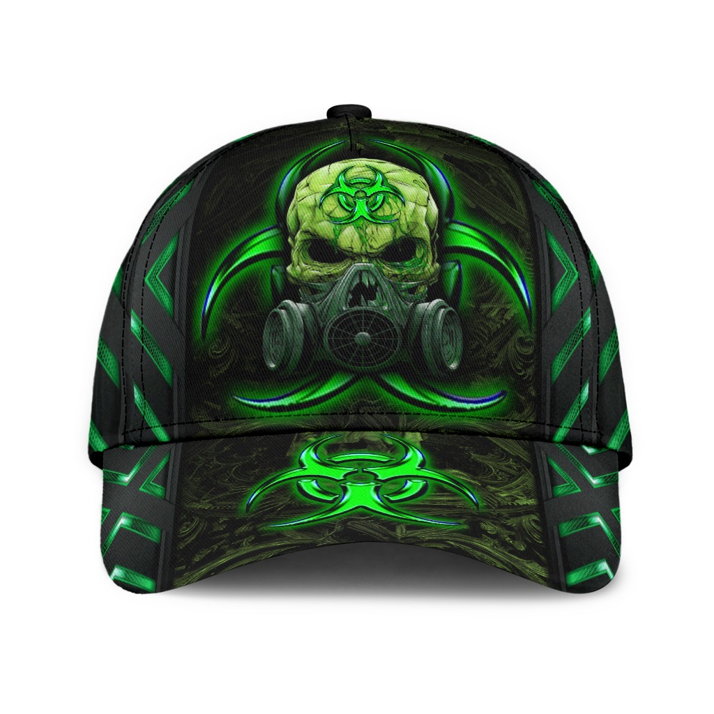 Skull biojazard mask green classic cap